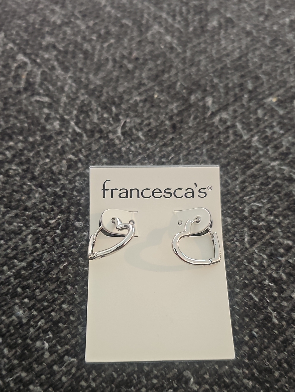 Francesca's Collections Silver Open Heart Hoop Earrings